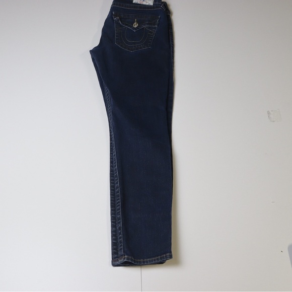 True Religion World Tour Jeans Blue Classic Fit Womens 30 Flap Pocket - Picture 2 of 5